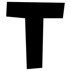 English alphabet  T 1 cute on a white background, png illustration.