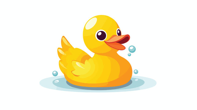 An adorable flat icon of a rubber duck symbolizing