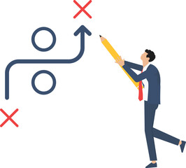 Businessman showing scheme, business presentation planning strategy, business tactic, pointing and explains chart, plan to achieve goal

