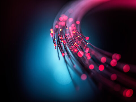Fibre optics carrying data through the internet.