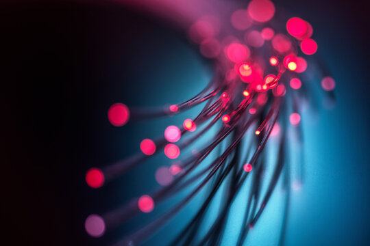 Fibre optics carrying data through the internet.