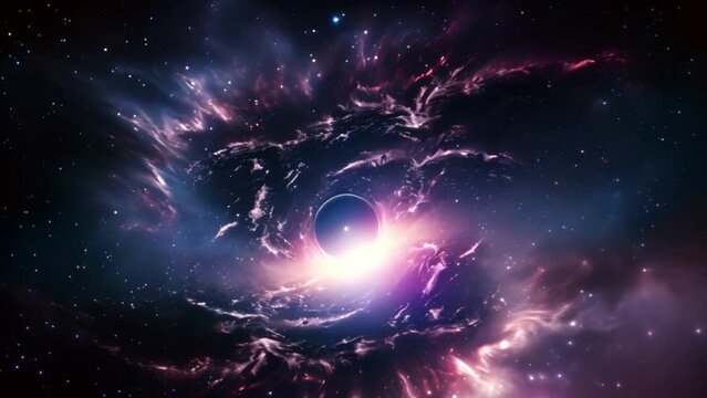 black hole over star in outer space