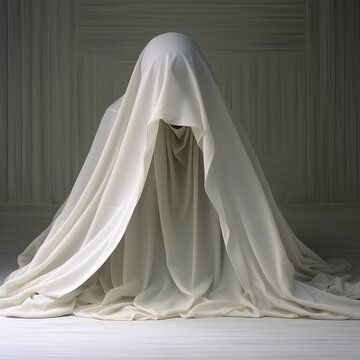 White ghost on white background.