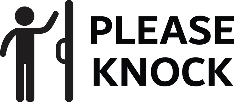Please knock symbol vector design