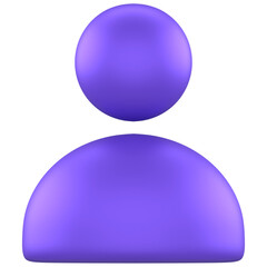 3d icon of a purple user avatar