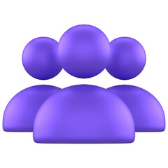 3d icon of a purple group of user avatars