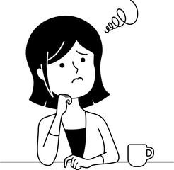 考え事をする女性