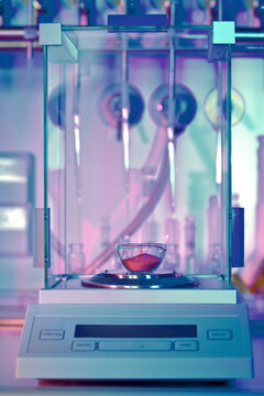 Laboratory precision scales in a scientific research setting