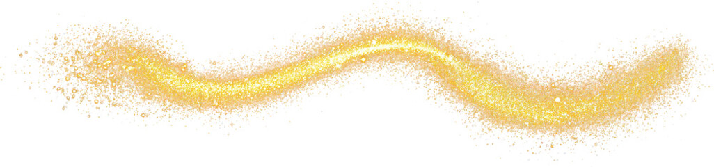 Gold glitter curve splatter magic shining sparking - obrazy, fototapety, plakaty