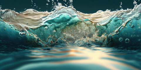 A splash of turquoise fresh water