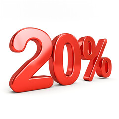 20% on a white background.