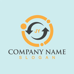 Letter JY logo design template vector for corporate business