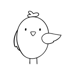 Cute bird outline cartoon illustration isolated on white background. animal illustration for kids coloring book.