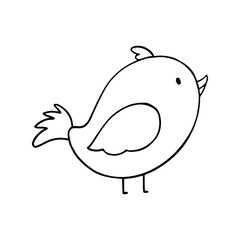Cute bird outline cartoon illustration isolated on white background. animal illustration for kids coloring book.