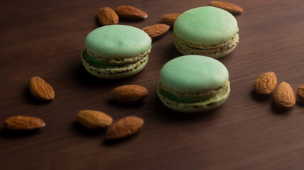 macaroons on a wooden background