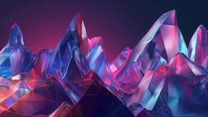 Background 3d design amazing crystal mountains bottom