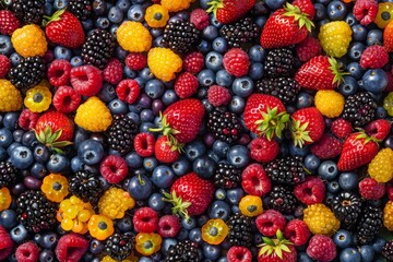 Colorful fruit pattern of wild berries