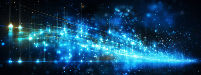 Blue light trail illustration background. Blue technology