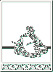 シンプルカラーシャドウ百人一首　壬生忠岑