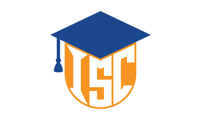 ISC initial letter academic logo design vector template. school college logo, university logo, graduation cap logo, institute logo, educational logo, library logo, teaching logo, book shop, varsity	
 - obrazy, fototapety, plakaty