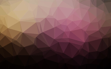 Dark Pink, Yellow vector polygonal template.