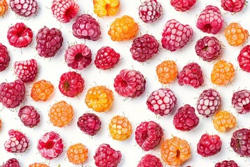 Colorful pattern of raspberries