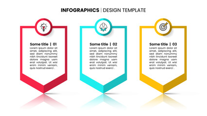 Infographic template. Standing banners with 3 steps - obrazy, fototapety, plakaty