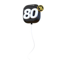 80 Percent Off Sale Balloon 3D 