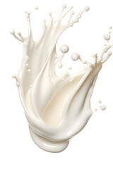 Milk creamy splash isolated on transparent background