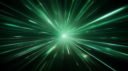 The glowing green light effect spreads out in a straight line.