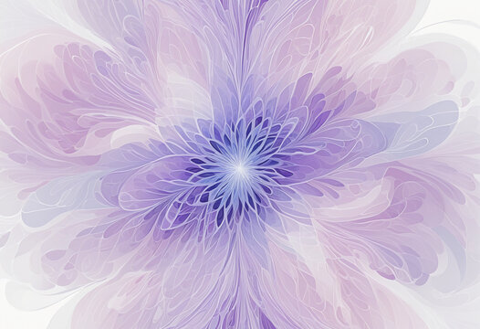 an ethereal blend of lilac and periwinkle abstract blooming shape, isolated on a transparent background