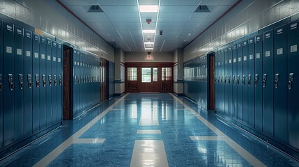 Inside the Bustling High School Hallway, Home to Lockers and the Doorway to Classrooms