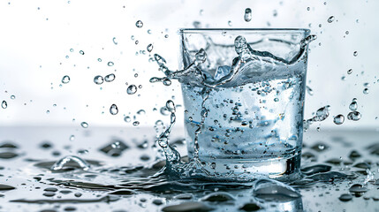 water splash in glass, generative ai