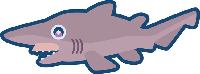 かわいいミツクリザメのイラスト