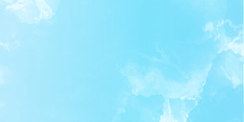 sunny sky blue light watercolor background. Aquarelle painting brush effect card paper textured canvas cloudy smoke space for text, entertaining card, template. aquamarine color graphics illustration