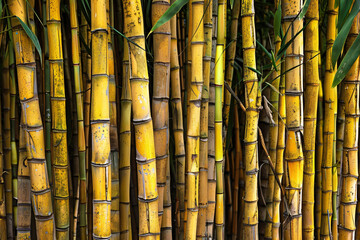 Many yellow sugarcanes