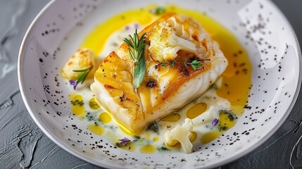The Refined Flavors of Halibut Paired with Cauliflower and Beurre Blanc Sauce