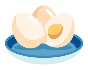 boiled eggs in dish