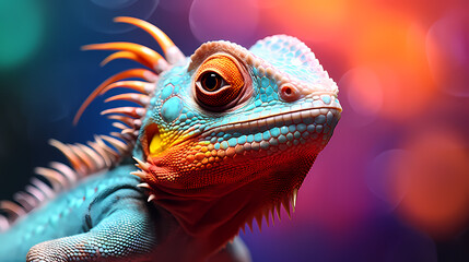 Obraz premium Digital illustration of colorful lizard