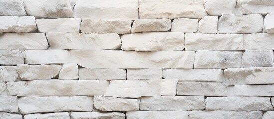 Obraz premium A closeup of a grey brick wall with a wood flooring pattern, made of composite material. The beige rectangles create a unique building material font