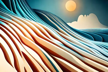 abstract waves background. ai generated