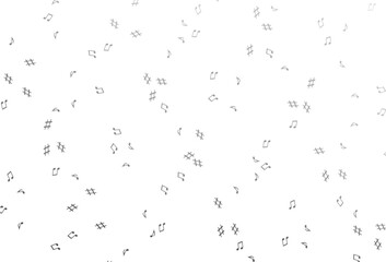 Light Silver, Gray vector template with musical symbols.