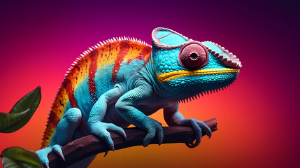 Obraz premium Digital illustration of colorful lizard