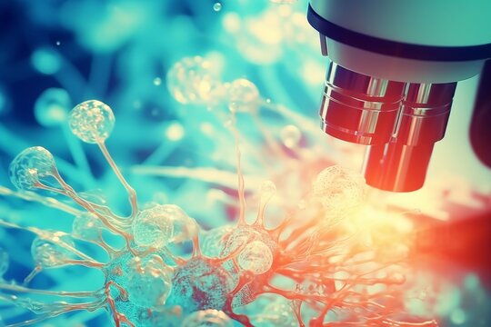 Scientific laboratory microscope experiments for research and analysis in a controlled environment