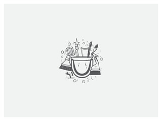 Cleaning logo design vector, vector and illustration,