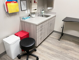 Doctors sink in exam room at the dr's office