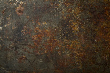Background. The texture of the old rusty metal plate with cracks