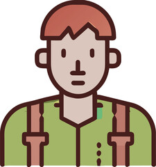 folk, icon colored outline