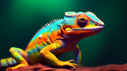 Fototapeta premium Close-up of a colorful chameleon