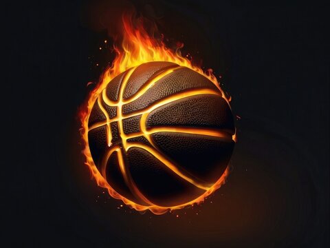 Basketball fire in dark mood